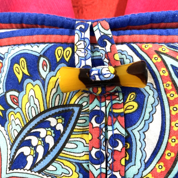 Vera Bradley Marina Paisley Multi Color Large Shoulderbag Tote Quilted Purse - Picture 3 of 10